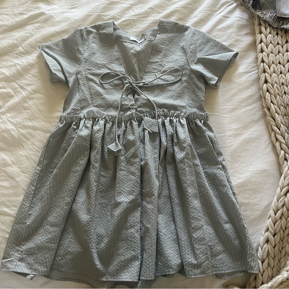 Princess Polly Hazel Blue/Grey Babydoll dress